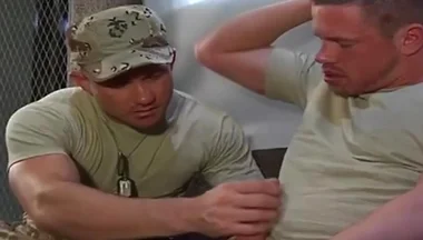 Trey Casteel In Rimming With Military Men In Action