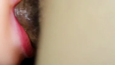 Very Close-up of Plunging a Penis Into a Wet Mouth