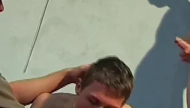 Horny Gay Apprentices' Sweaty Threesome Fuck on Construction Site