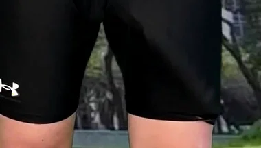 Monster Cock Cyclist Outdoor Dick Flash Cum in Tight Pants