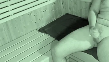 Camera Caught Guy Jerking off in Sauna