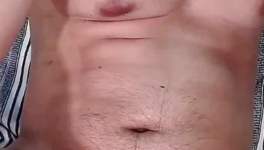 Man with His Very Hard Cock Trying to Urinate