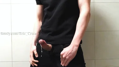 Me Jerking in the Bathroom. Big Cumshot.