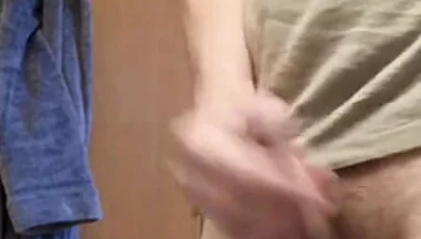 Quick Bathroom Jerkoff in Underwear
