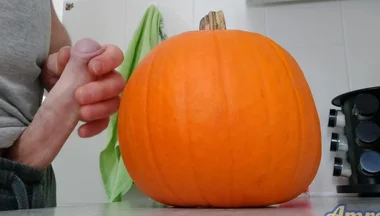 Another Halloween Orgasm. Throbbing and Thick on Pumpkin.