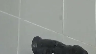 Riding a Large Black Cock Dildo 1
