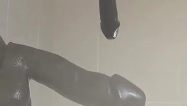 Good Views of Riding Large Black Cock Dildo