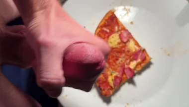 Twink Squirt on His Pizza