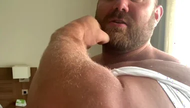 Muscle Worship Jerking with Huge Cumshot