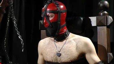 Zeus Gagged Under Mask and Electric to Feet