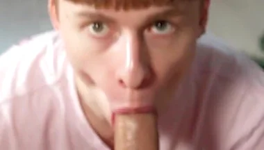 POV: Cute Twink Sucks My Big Cock to Swallow My Cum