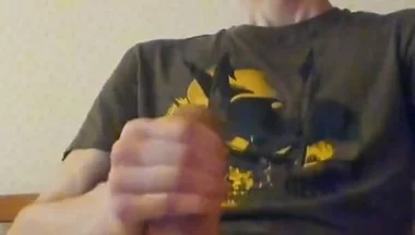A skinny Guy Shoots a Huge Portion of Sperm and gets a Strong Orgasm