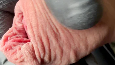 Long Foreskin and Huge Cockhead with Dripping Precum